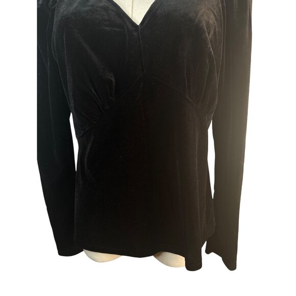 Princess Highway Size 12 Black Velvet Long Sleeve Top - Picture 12 of 15